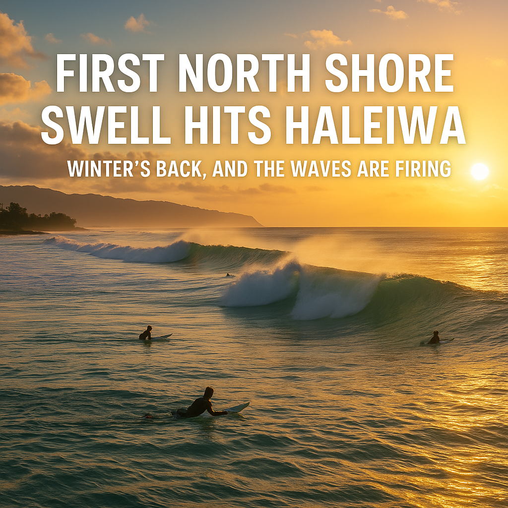 First North Shore Swell Hits Haleiwa — Winter’s Back, and the Waves Are Firing