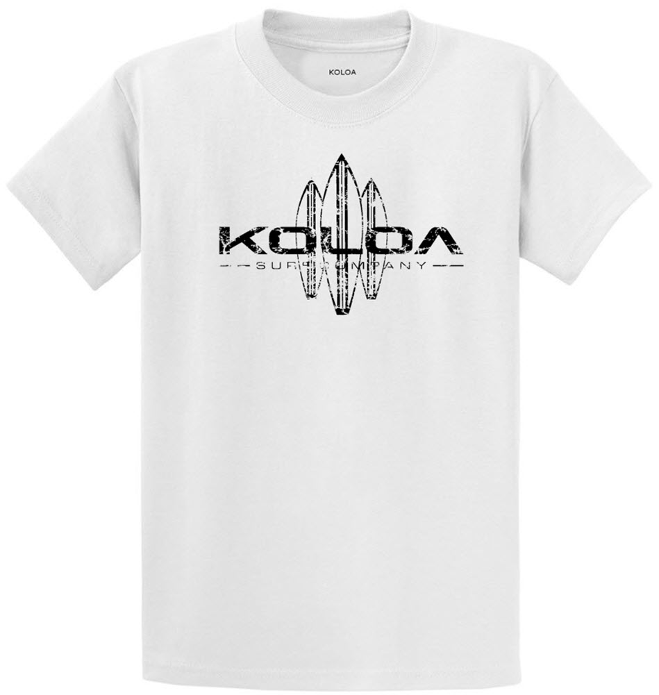 Koloa Surf T-shirt Uomo Cotone Pesante 172,9g - Logo Honu Tartaruga Hawaiana - Taglie Regolari, Grandi E Alte