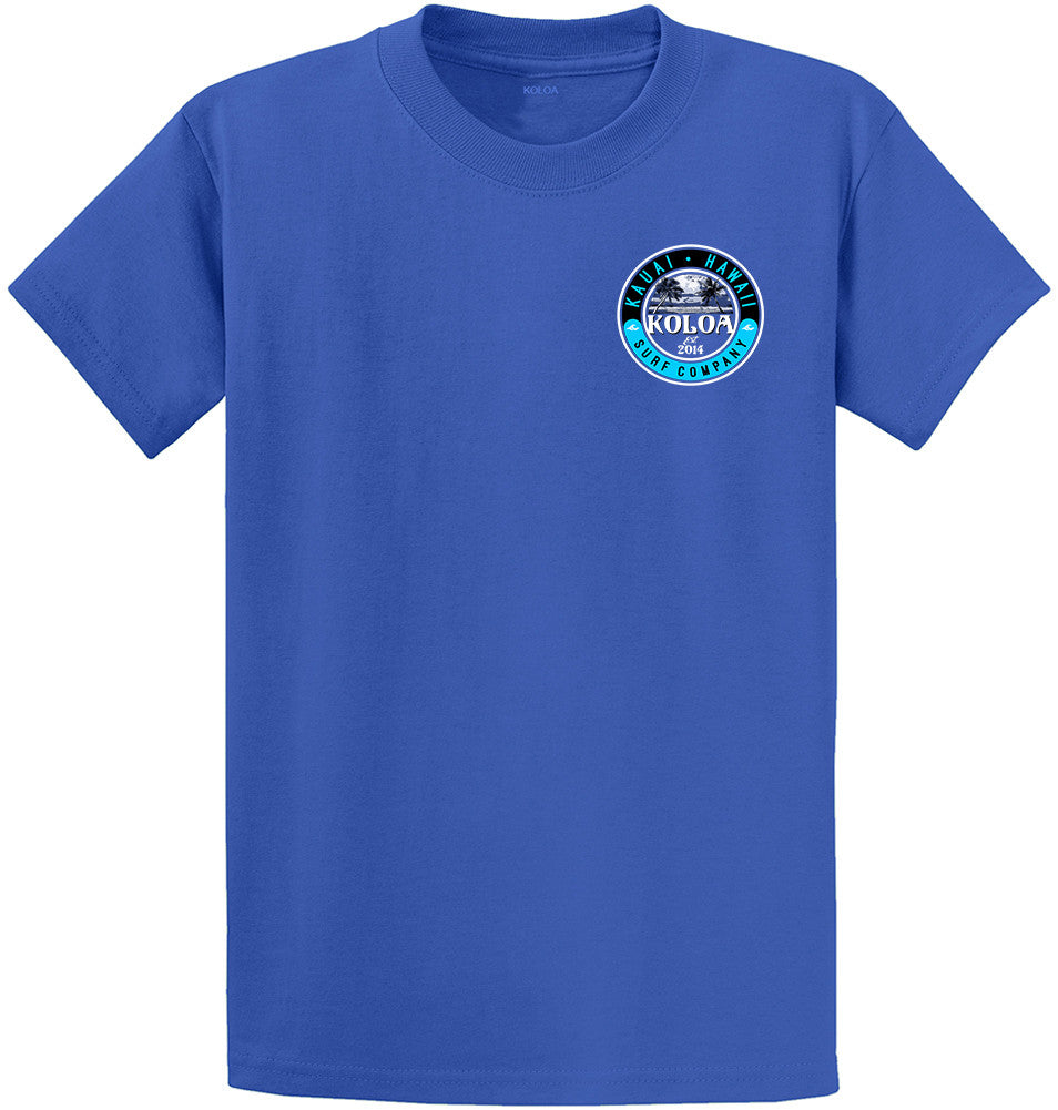 Koloa Surf Pocket T-Shirt - Heavyweight 100% Cotton Graphic Tee, Vintage Surf Style, Regular & Big & Tall Sizes