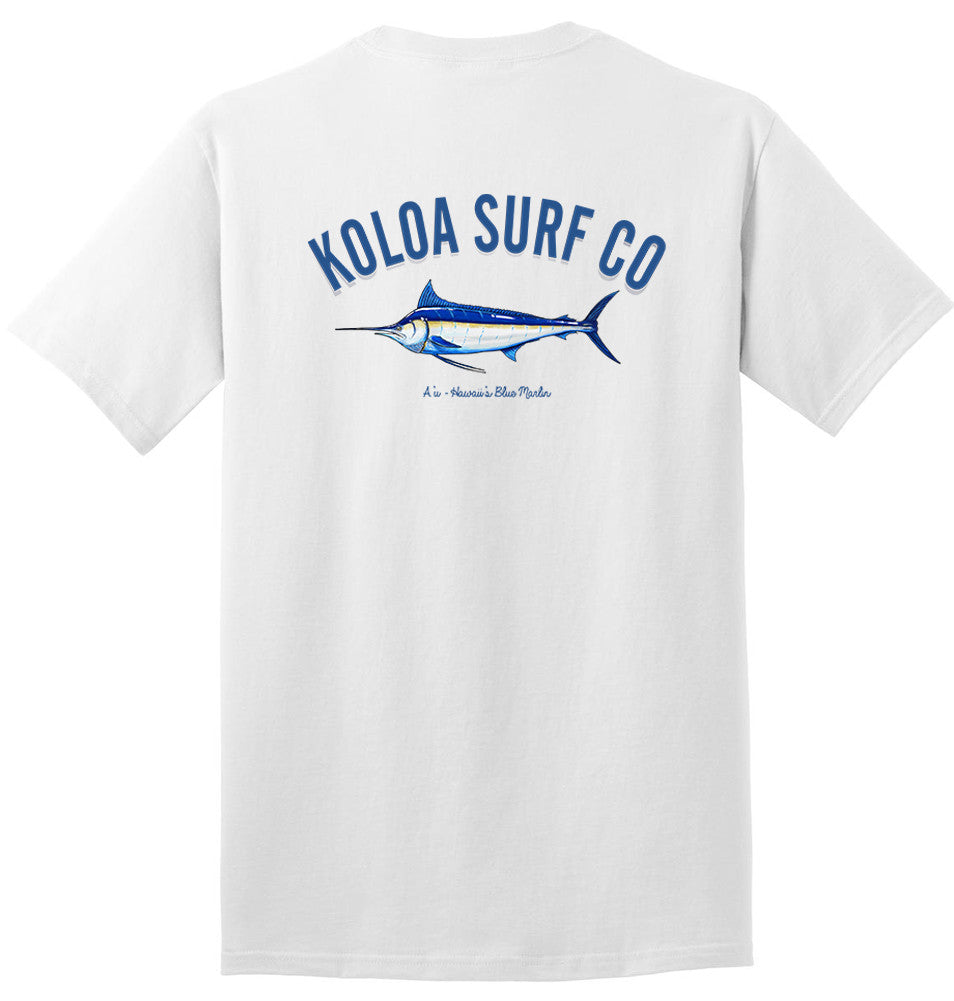 T-shirt De Pêche Dixie Land Outdoors - Marlin, Moulinet, Océan - Homme Blanc