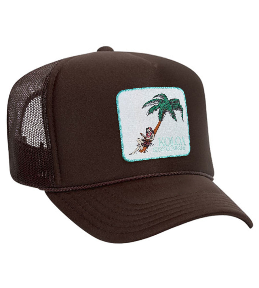 帽子 hulahulagirl Koloa Hula Girl Patch Foam Trucker Hat – Koloa Surf Company