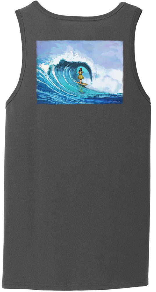 Koloa Hula Barrel Tank Top- Charcoal