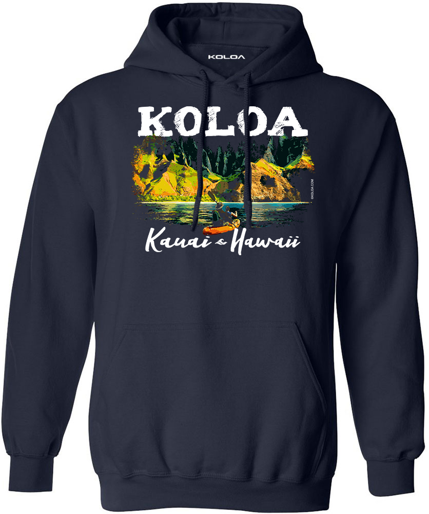 Koloa Kauai Coastline Hoodie - Navy