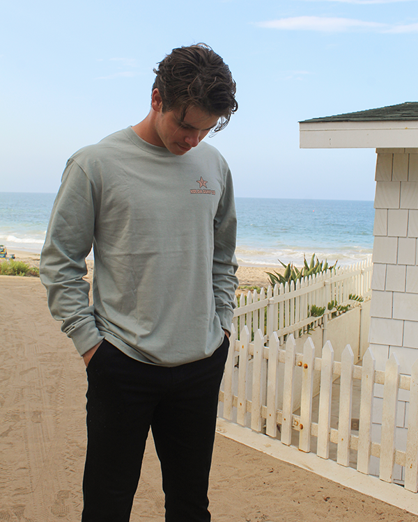 Koloa Starfish Long Sleeve T-Shirt- Stonewashed Green
