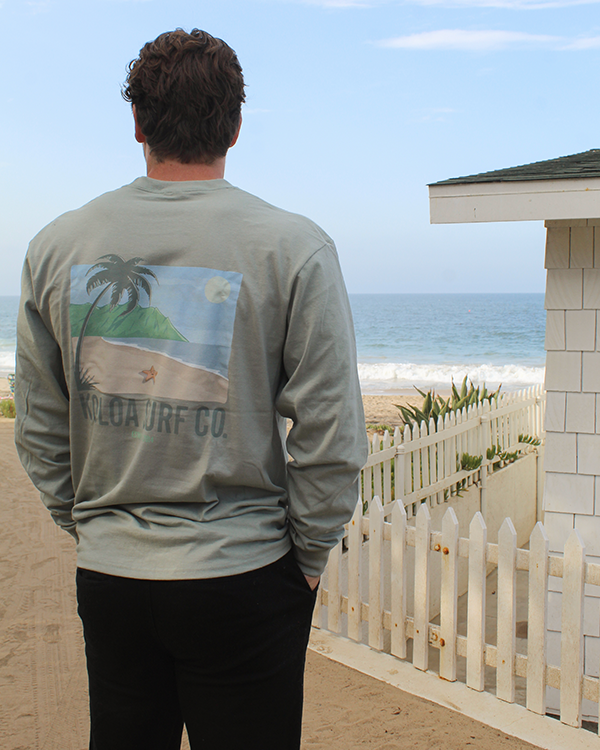 Koloa Starfish Long Sleeve T-Shirt- Stonewashed Green