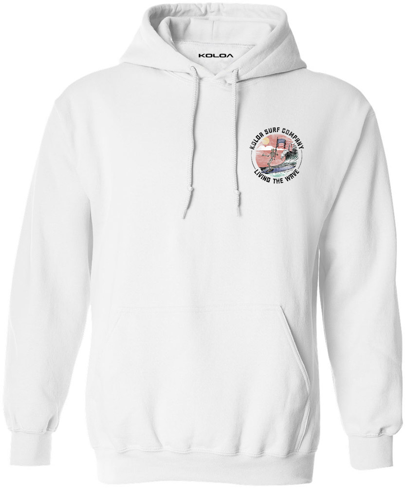 Koloa American Skeleton Hoodie- White