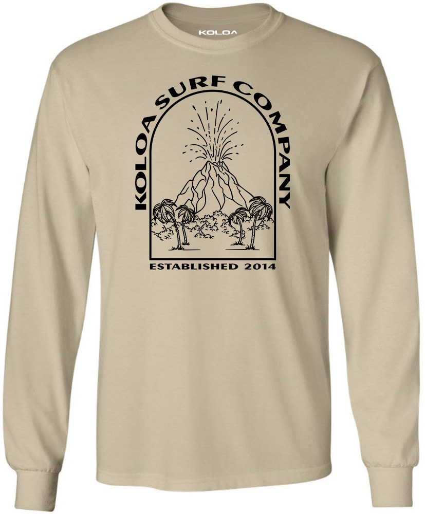 Koloa Volcano Long Sleeve T-Shirt- Sand