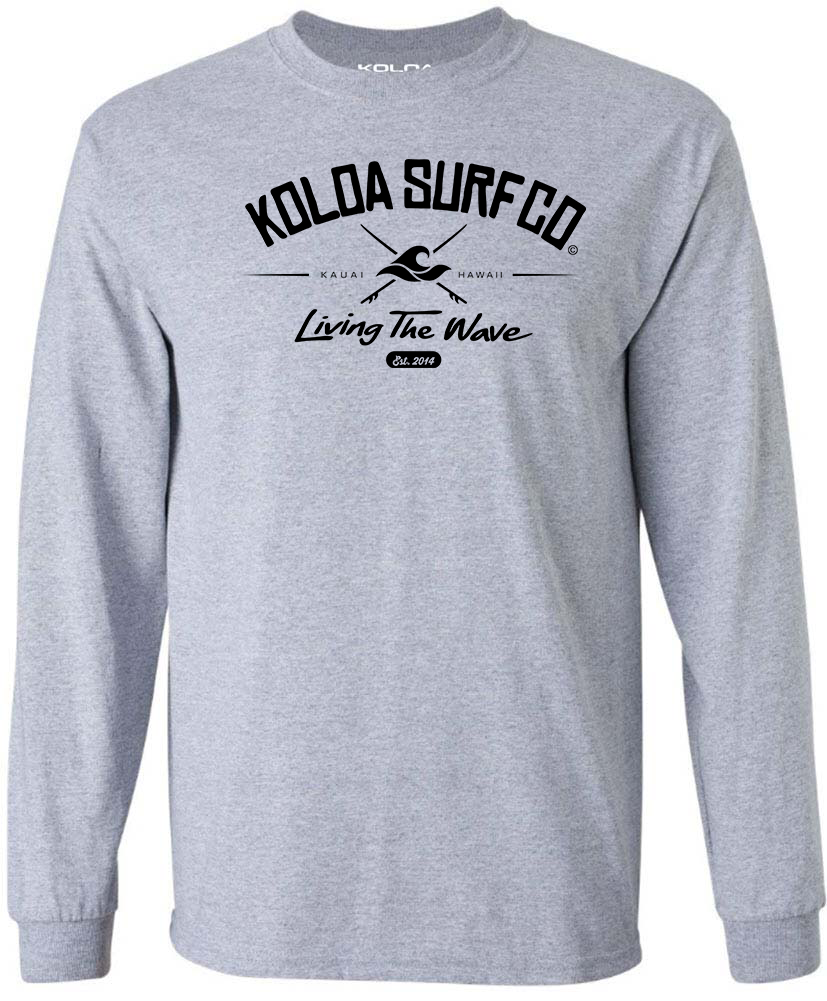 Koloa Surfin Wave Youth Long Sleeve T-Shirt - Athletic Heather