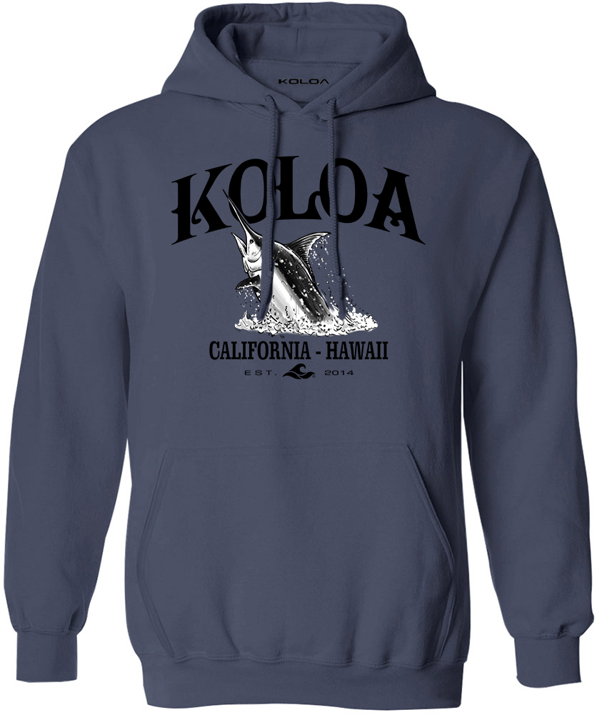 Koloa Jumping Marlin Hoodie - Indigo Blue