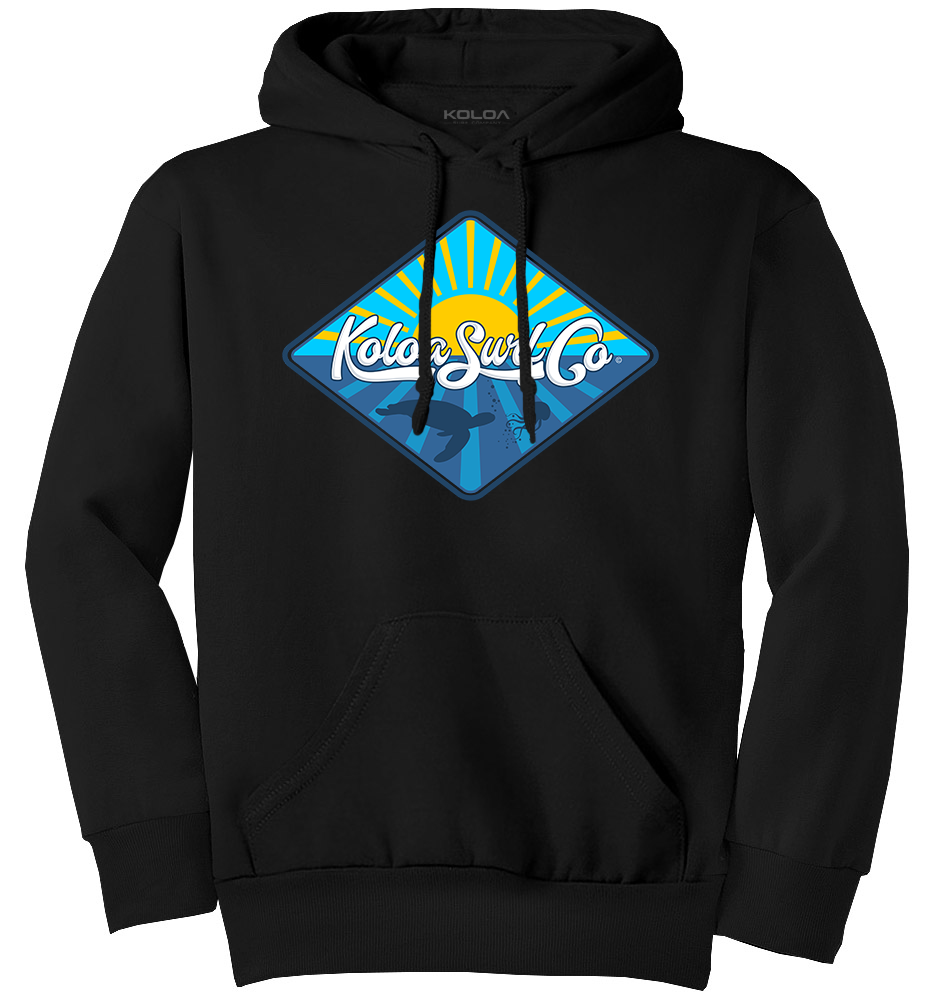 Koloa Turtle Sunset Youth Hoodie - Black