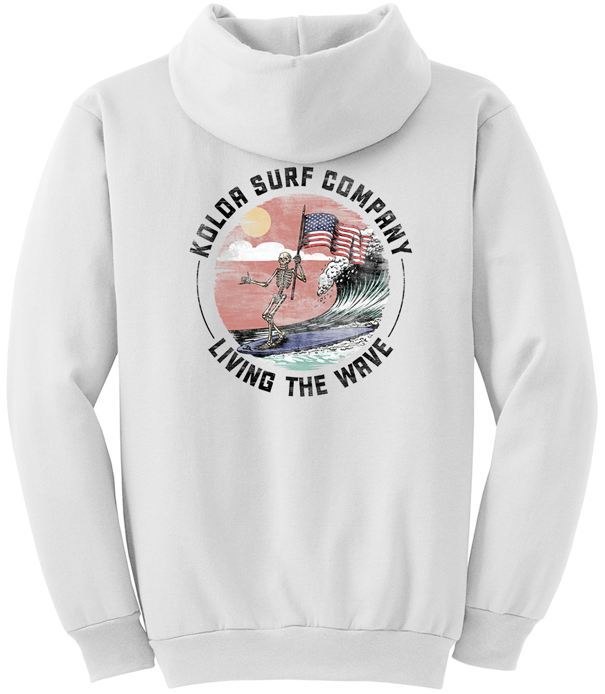 Koloa American Skeleton Hoodie- White