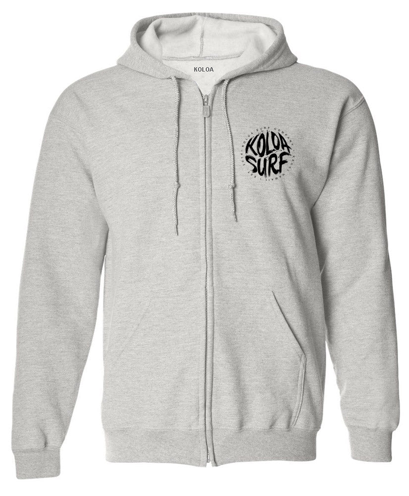 Koloa Brush Logo Full Zip Hoodie