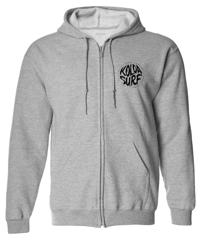 Koloa Brush Logo Full Zip Hoodie