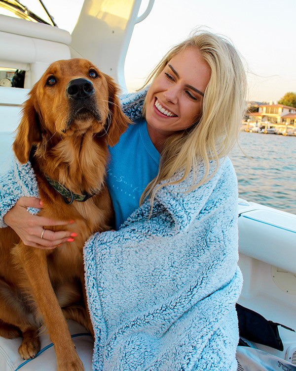 Sherpa Blanket- Navy Heather