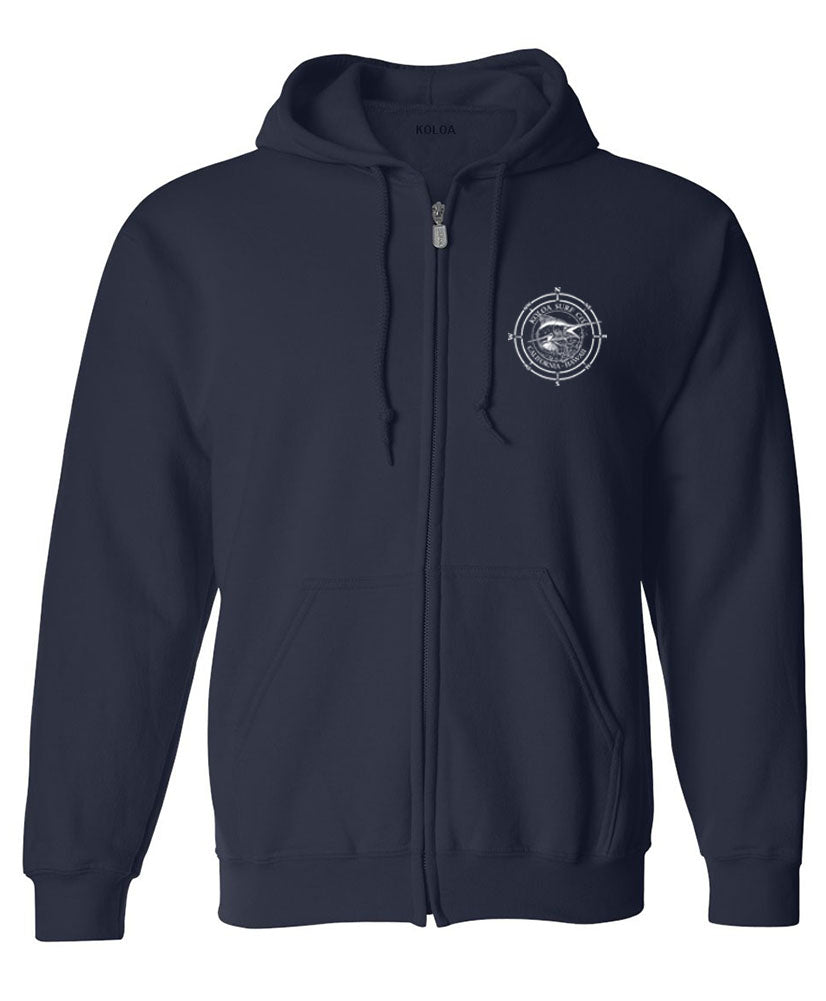 Koloa Black Marlin Tall Zip Hoodie