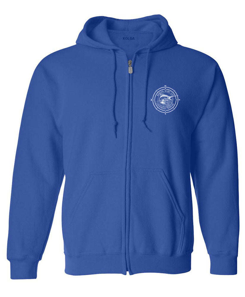 Koloa Black Marlin Tall Zip Hoodie