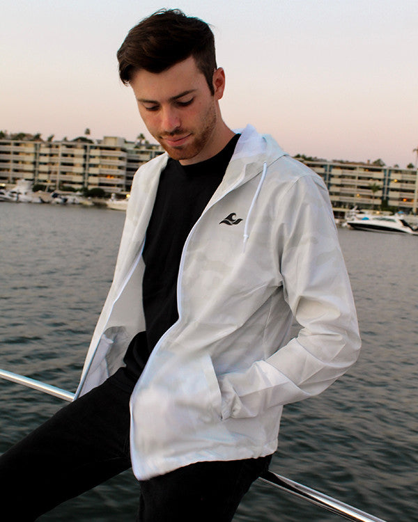 Water Resistant Windbreaker- White Camo