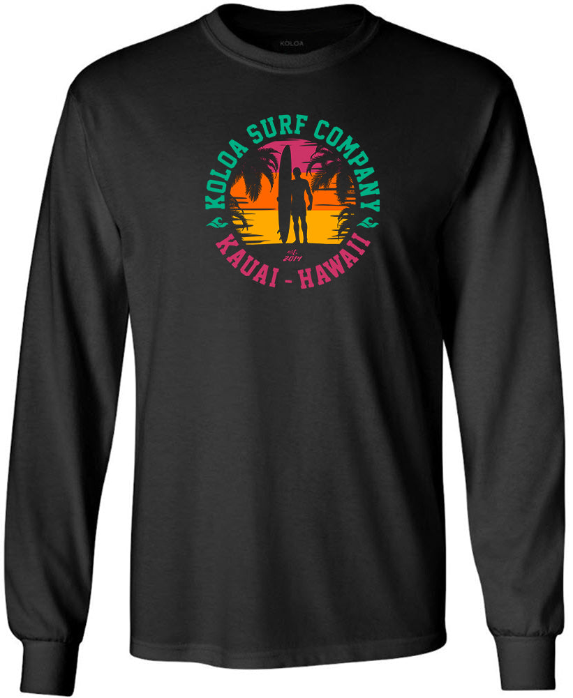 Koloa Surfer Silhouette Long Sleeve T-Shirt