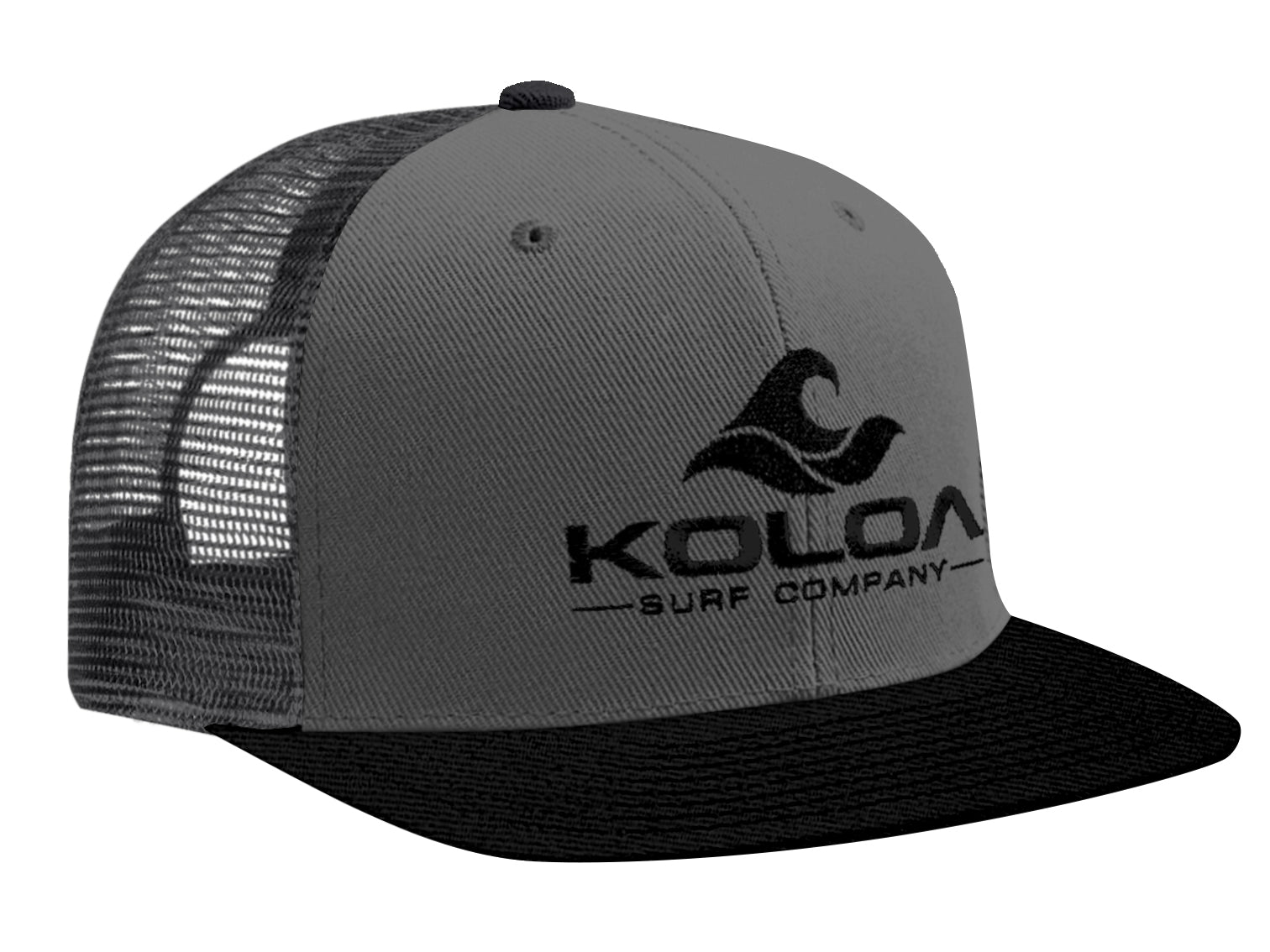 Koloa Embroidered Classic Wave Mesh Snapback Trucker Hat