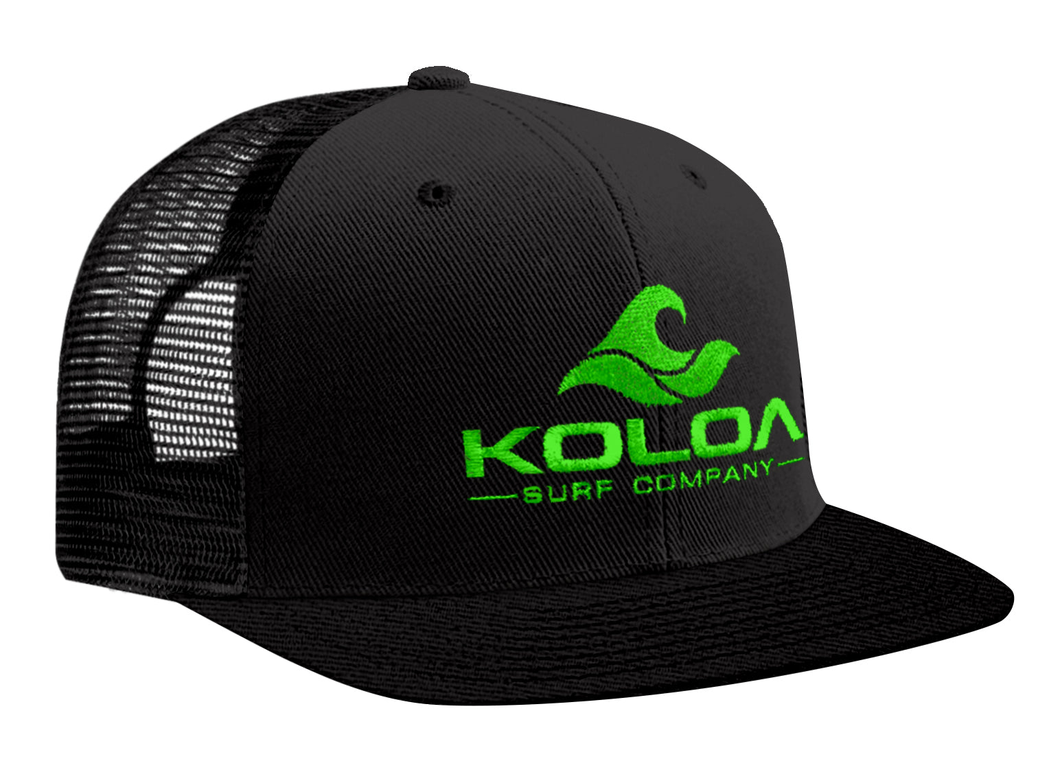 Koloa Embroidered Classic Wave Mesh Snapback Trucker Hat