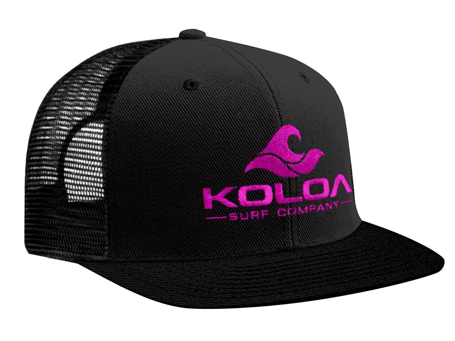 Koloa Embroidered Classic Wave Mesh Snapback Trucker Hat