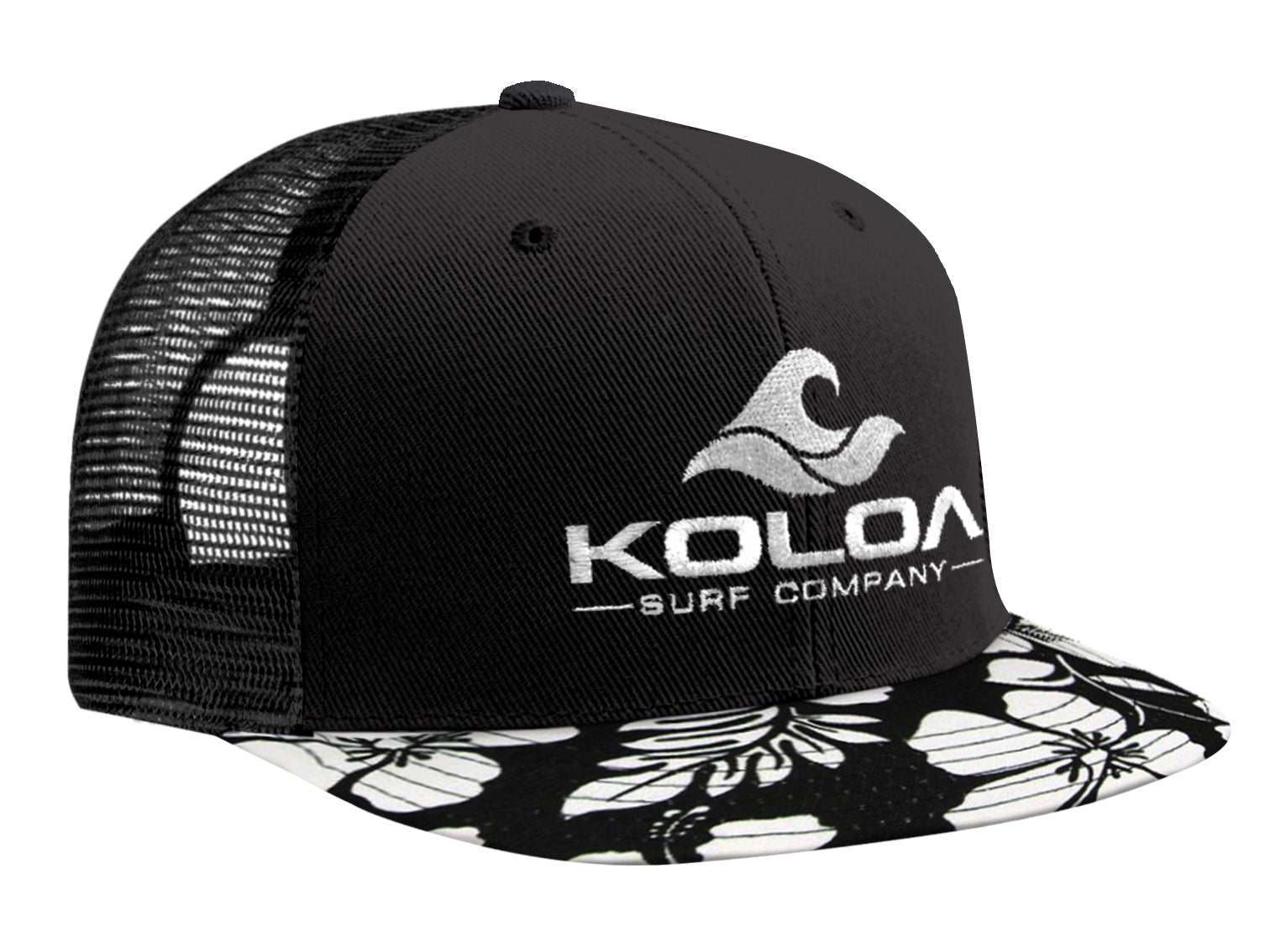 Koloa Embroidered Classic Wave Mesh Snapback Trucker Hat