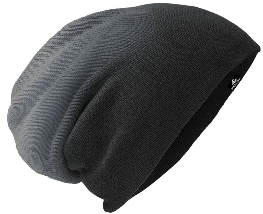 Koloa Slouchy Beanie in Black Dip Dye