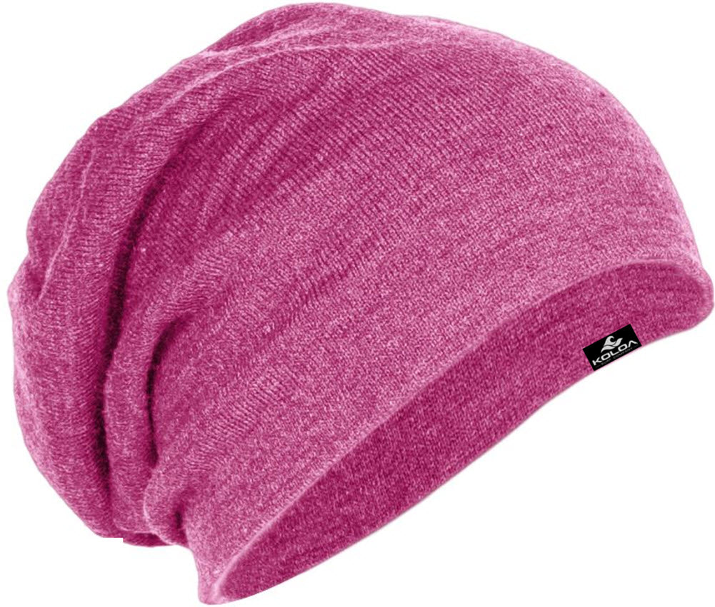 Koloa Slouchy Beanie in Fuschia