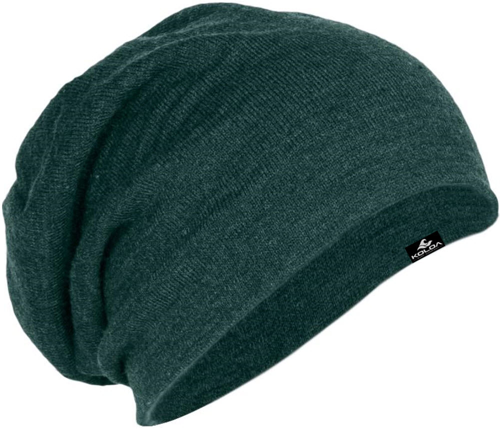 Koloa Slouchy Beanie in Forest Green