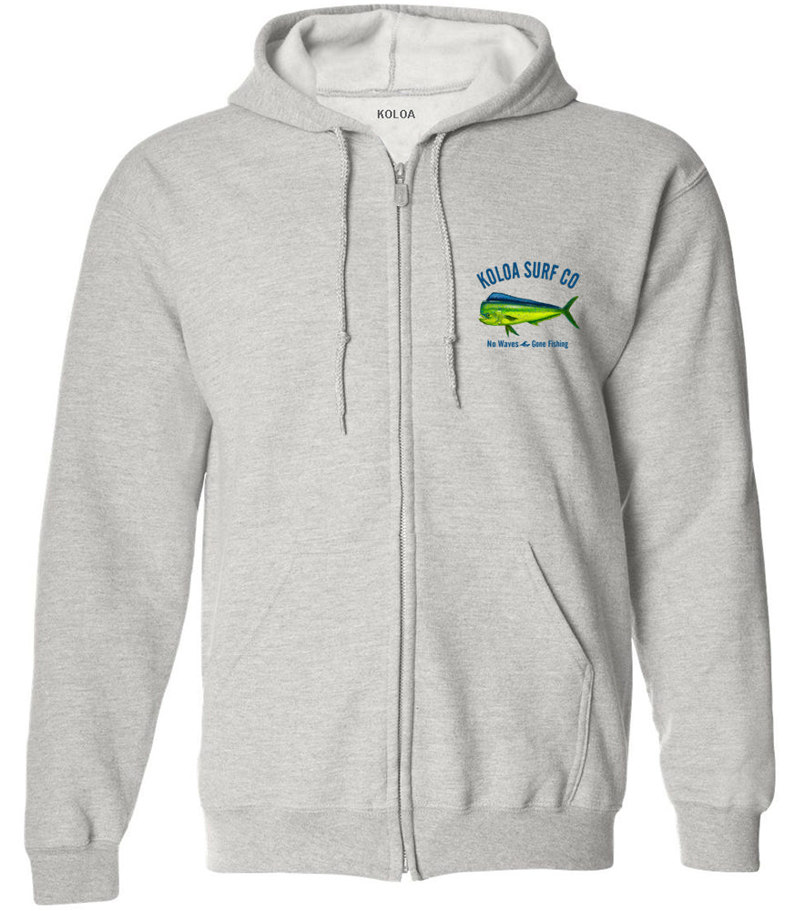 Koloa Mahi Mahi "No Waves Gone Fishing" Zip Hoodie