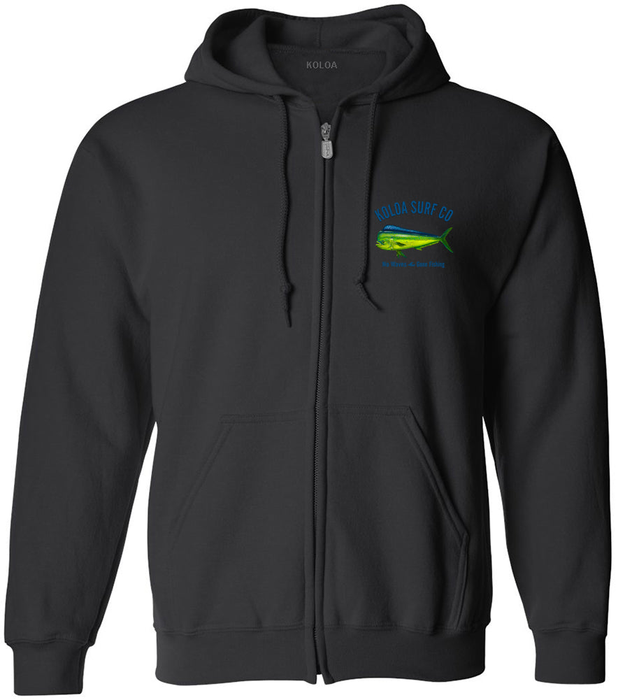 Koloa Mahi Mahi "No Waves Gone Fishing" Zip Hoodie