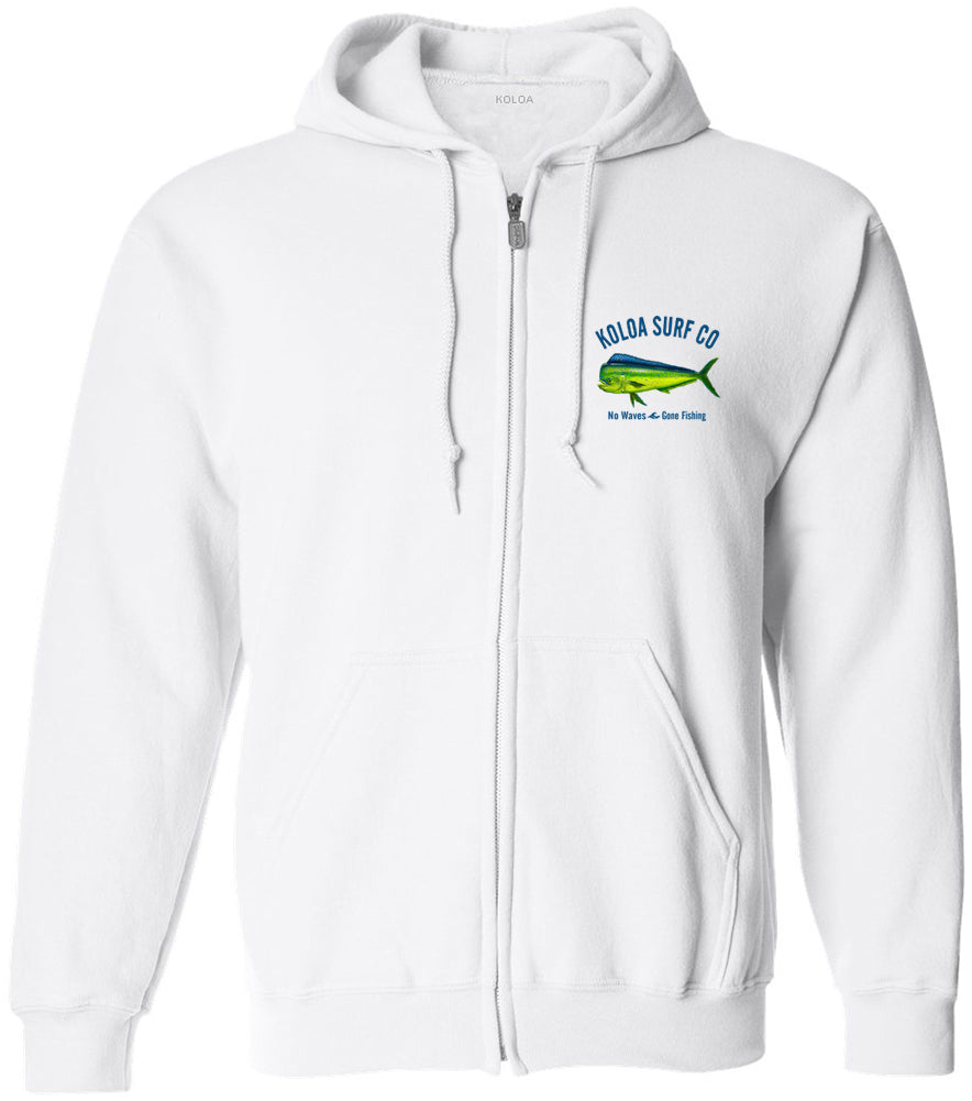 Koloa Mahi Mahi "No Waves Gone Fishing" Zip Hoodie