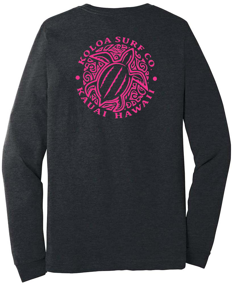 Dark Grey Heather/ Pink Back