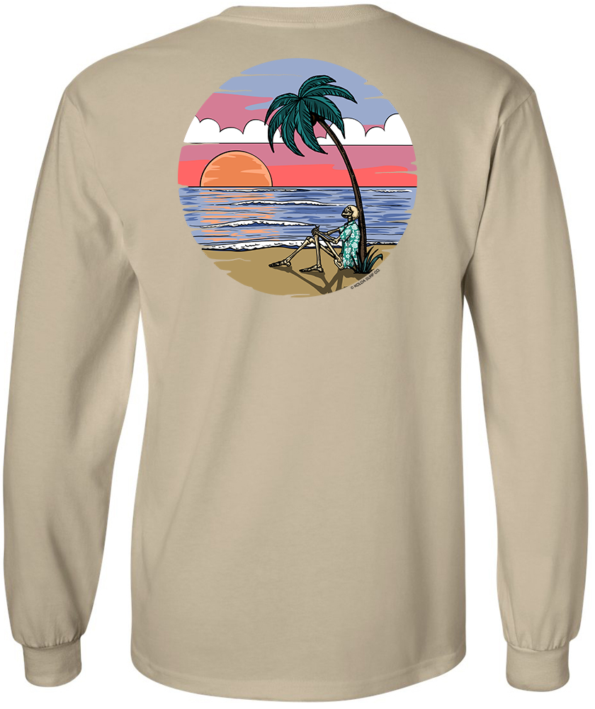 Koloa Skeleton Palm Long Sleeve T-Shirt- Sand