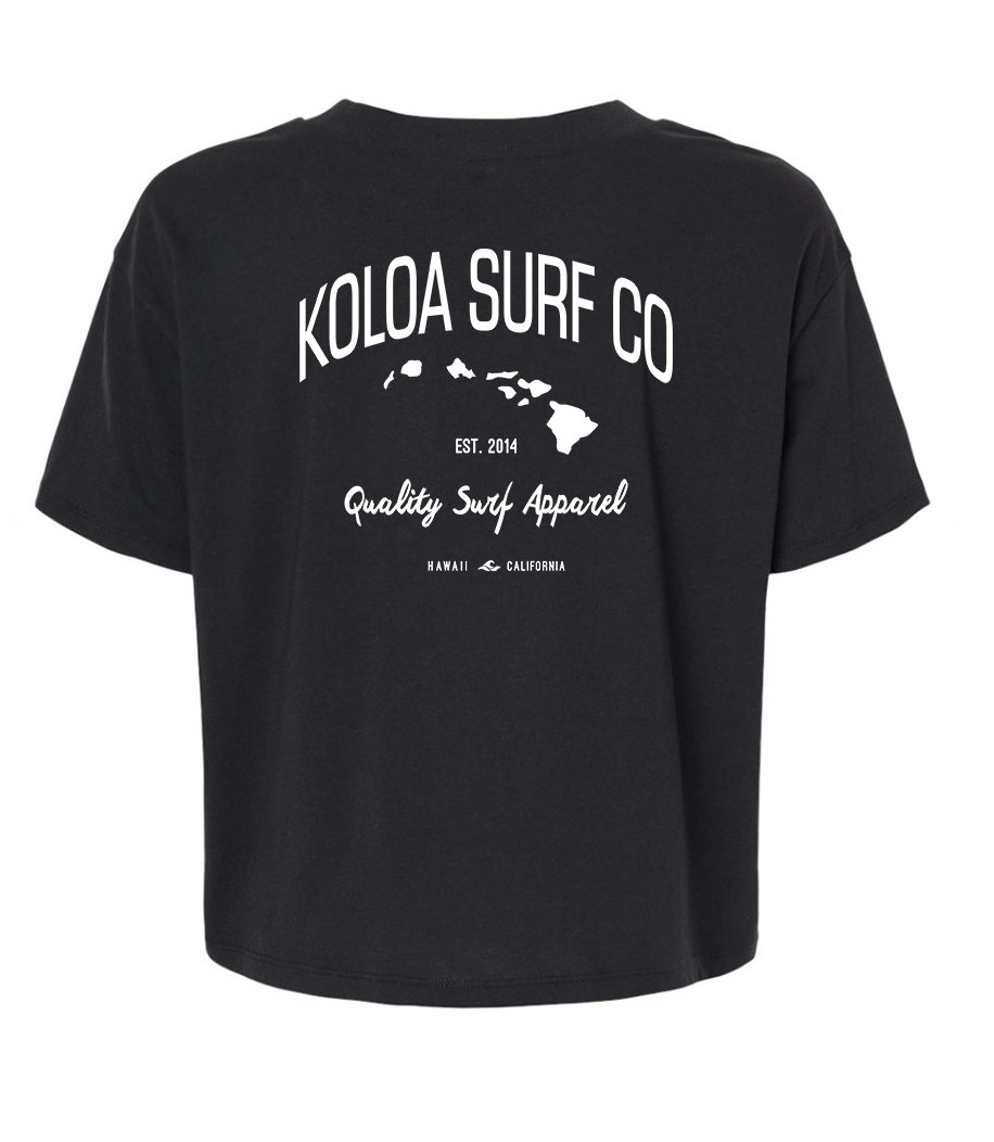 Koloa Islands Crop Tee - Black