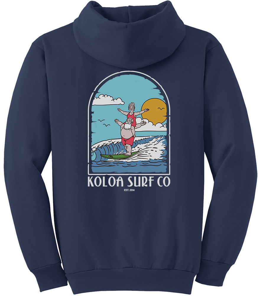 Koloa Surfing Claus's Hoodie- Navy