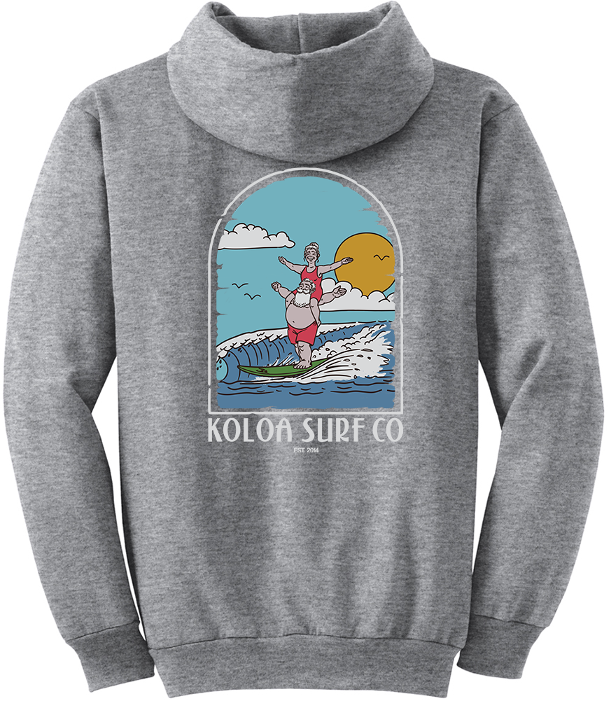 Koloa Surfing Claus's Hoodie- Athletic Heather