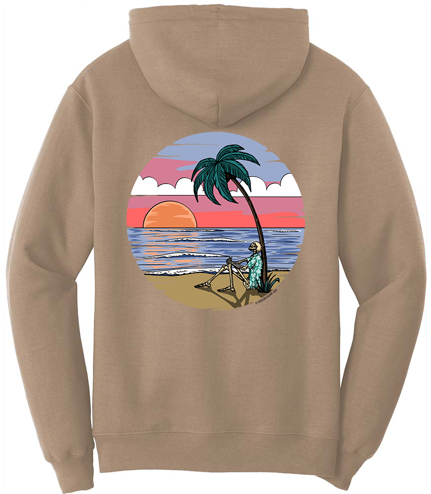 Koloa Skeleton Palm Hoodie- Sand