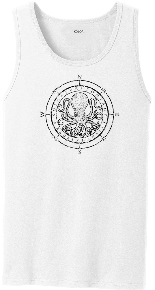 Koloa Octopus Tank Top - White/Black logo