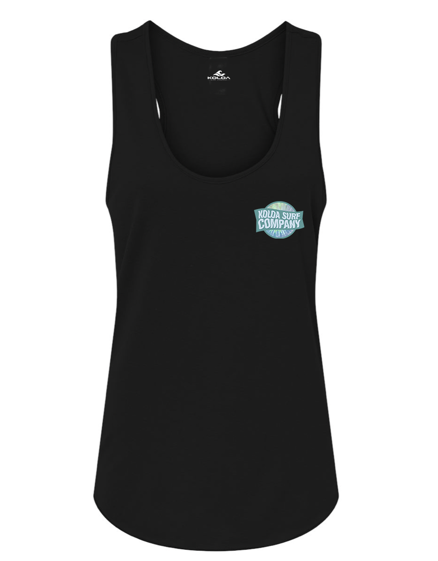 Koloa Tropical Racerback Tank Top - Black