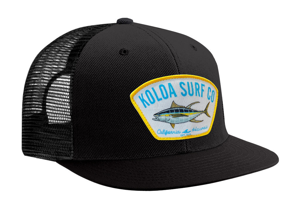 Koloa Yellowfin Tuna Mesh Snapback Hat- Black