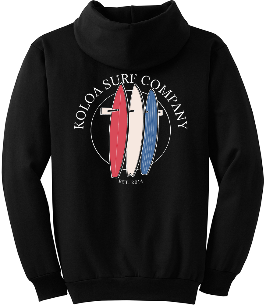 Koloa Surfboard Stack Hoodie - Black