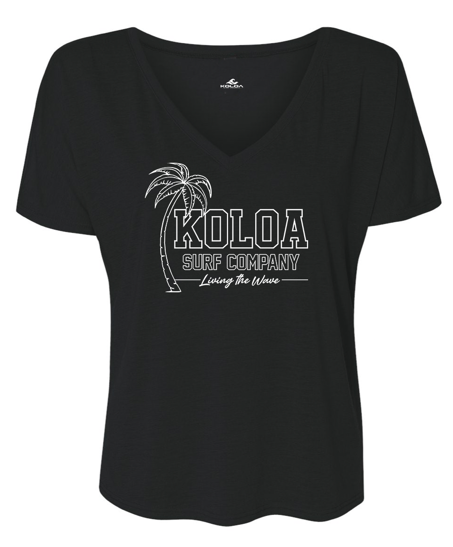 Koloa Breezy Slouchy V-Neck Tee - Black