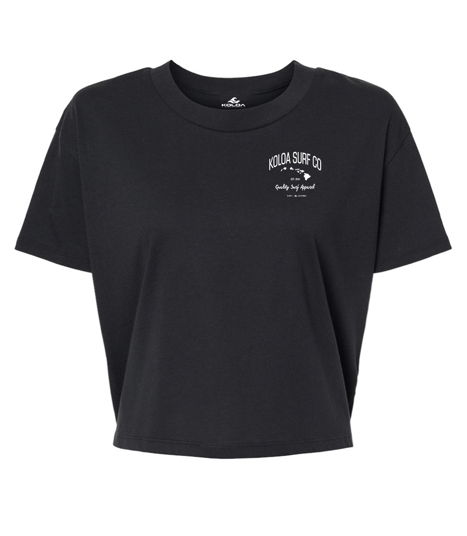 Koloa Islands Crop Tee - Black