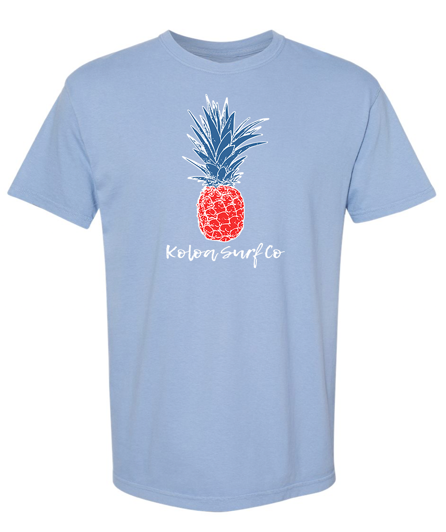 Koloa Pineapple Boyfriend Tee - Washed Denim