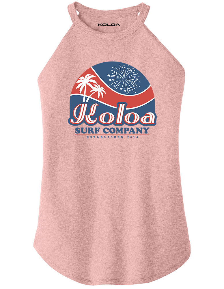 Koloa Firework Haltered Tank - Blush