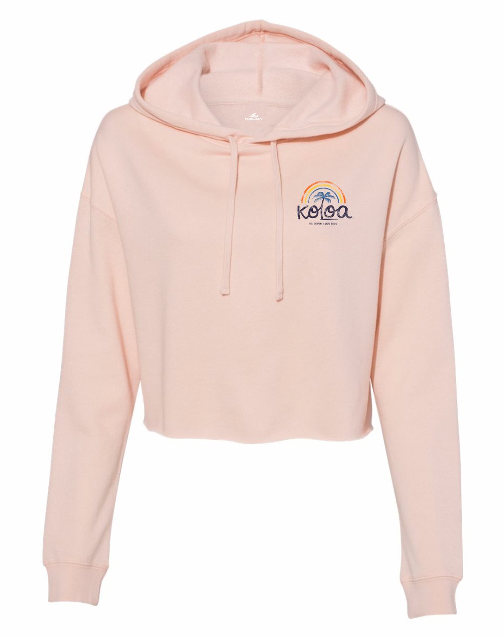 Koloa Wahi Kapu Cropped Hooded Sweatshirt- Blush