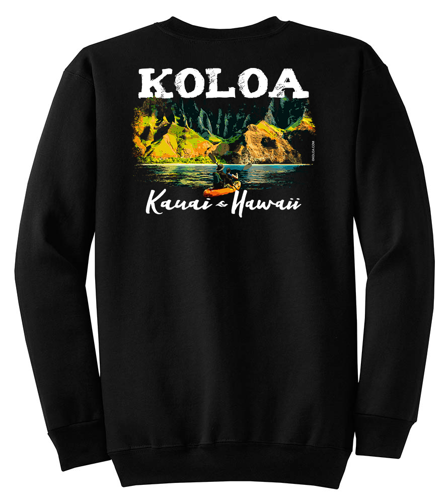 Koloa Kauai Coastline Sweatshirt - Black