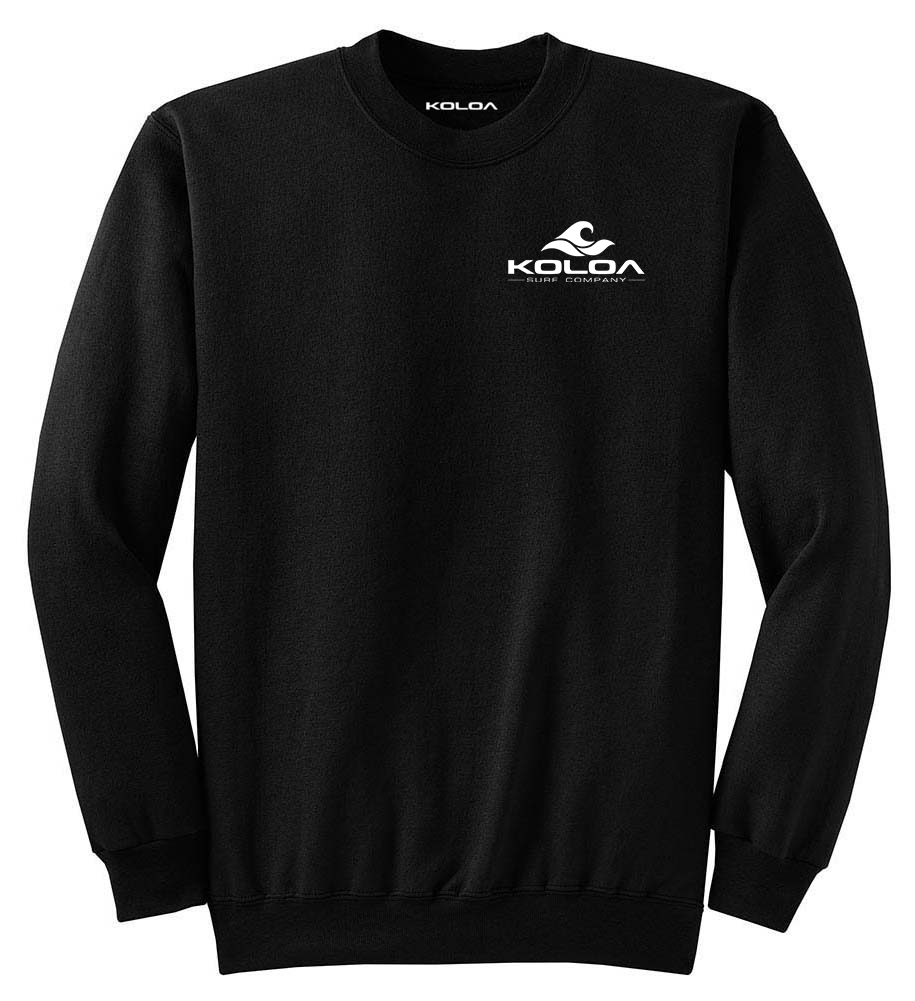 Koloa Surf Vintage Logo Crewneck Sweatshirt - 7.8 Oz 50/50 Cotton/Poly Fleece, Regular & Tall Sizes S-5XL