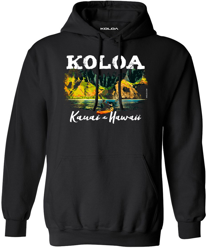 Koloa Kauai Coastline Hoodie - Black